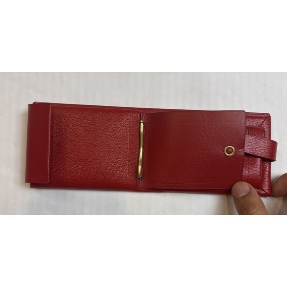 Vintage Royal Crest Red Bifold Wallet Imported Pigskin Rare - Picture 6 of 9